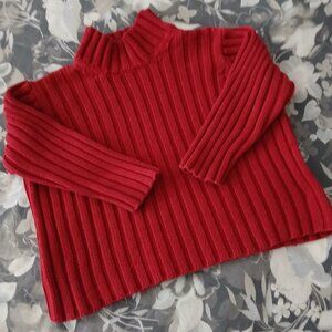 The Children's Place 100% Cotton Red Ribbed Knit Sweater 3T